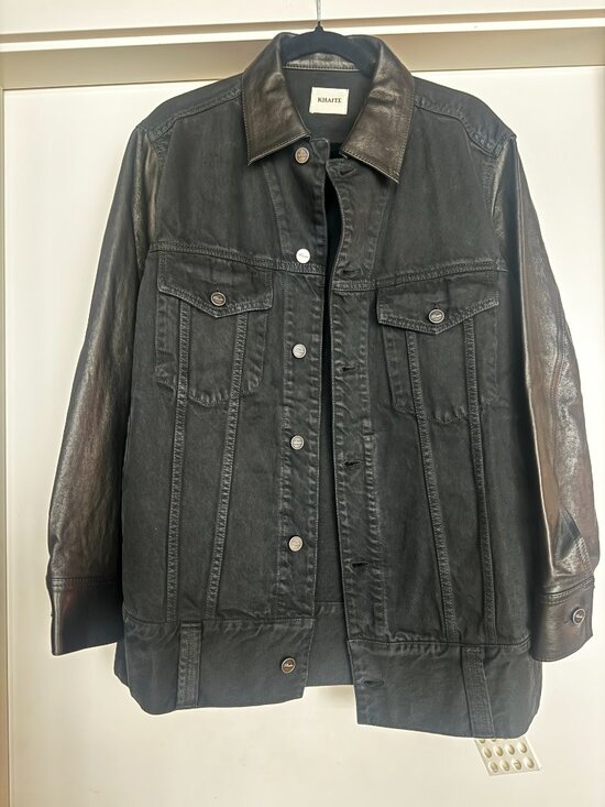 KHAITE Jackets & Blazers - KHAITE Grizzo Prescott Denim & Lambskin Leather Jacket NWT